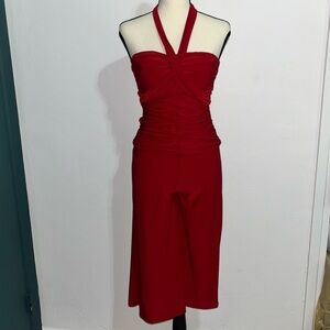 Charlotte Russe Red Halter Jumpsuit